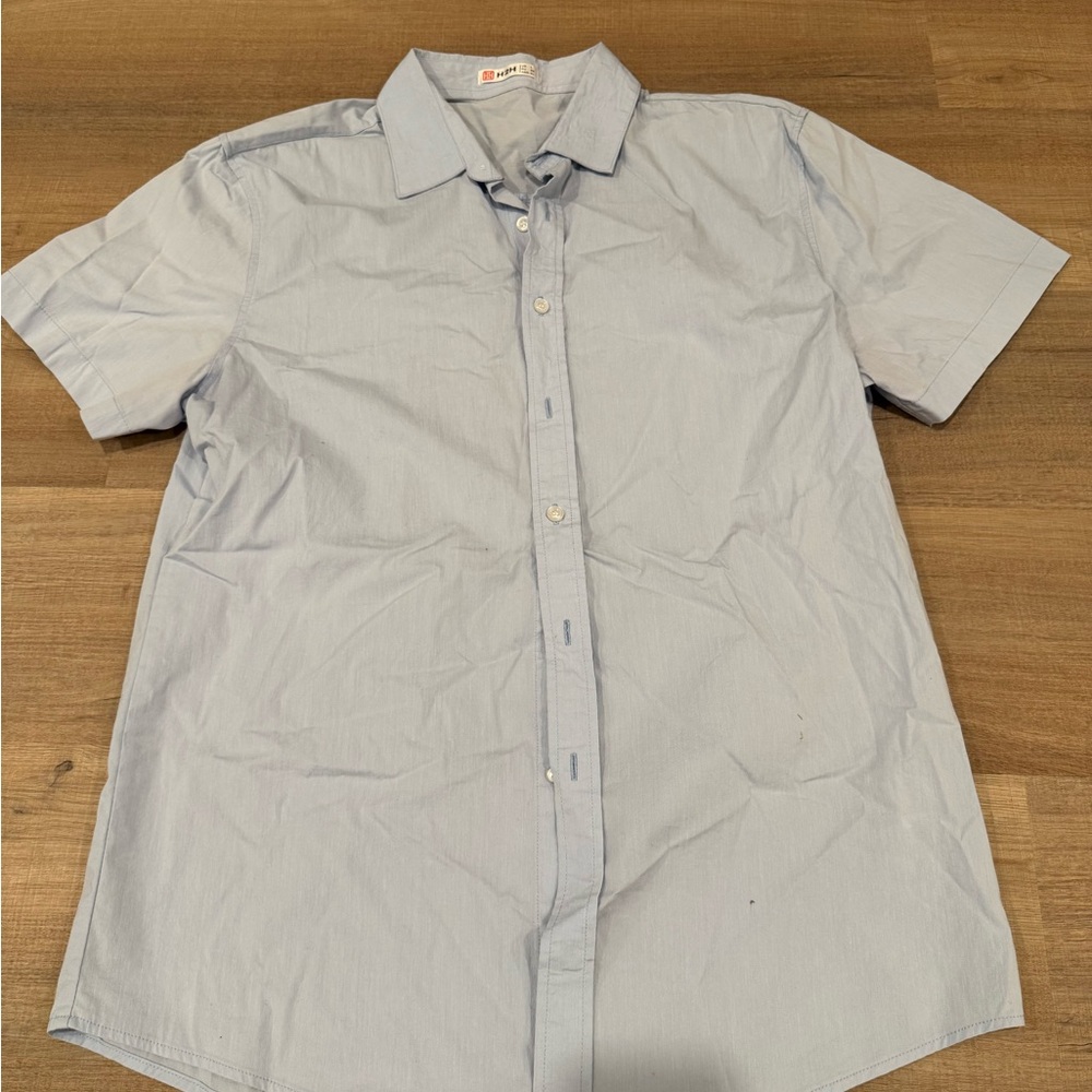 Large H2H Blue Casual Button Down Shirt